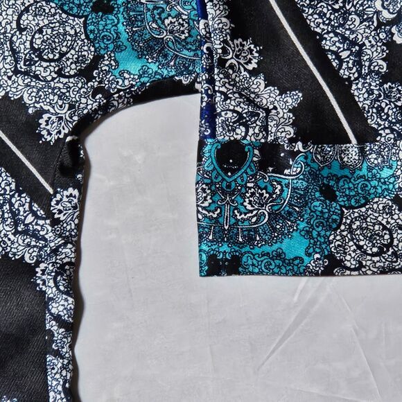 CHICO'S Blue and Black Tunic Top Blouse Sz 2X A-Line Polyester - Picture 6 of 10